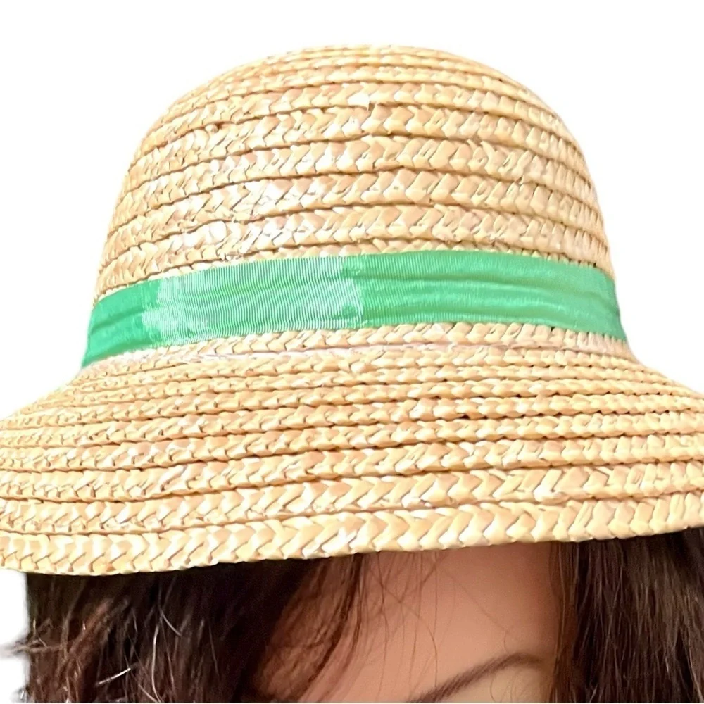 Straw Hat With Fish Embroidery Girls